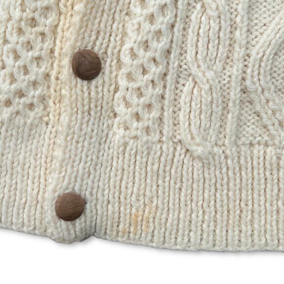 Vintage Chunky Grandpa Cardigan Cream Color | Size Large Women - Picture 4 of 7